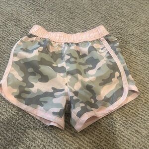 Kids Camouflage Shorts with Pink Trim